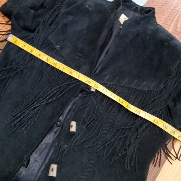 Vintage Scully Leather Fringed Shirt Jacket Black Small - Picture 12 of 12